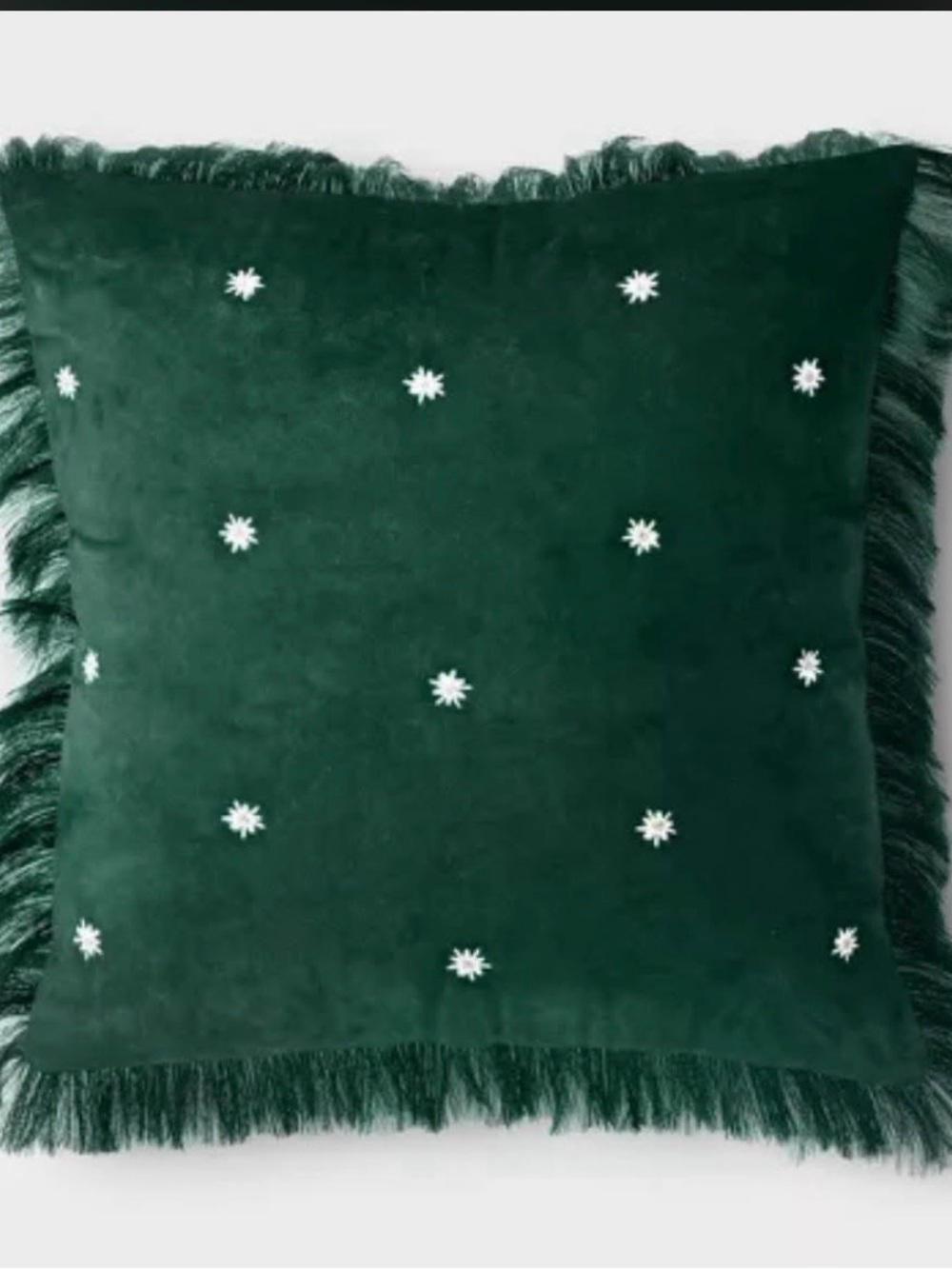 Threshold Square Accent Green Velvet Silver Simple Star Throw Pillow